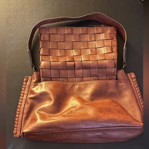 Brown, clean purse faux